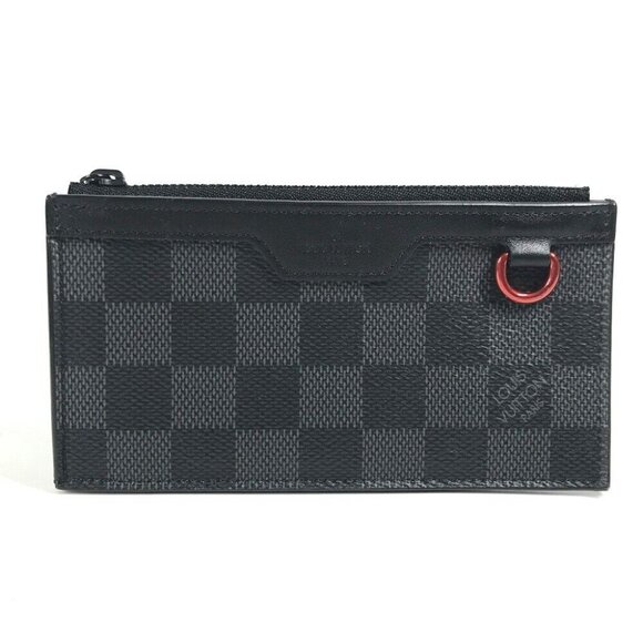 Auth LOUIS VUITTON N60354 Damier Graphite Utility-Coin Card Holder Wallet coin p - Picture 3 of 14